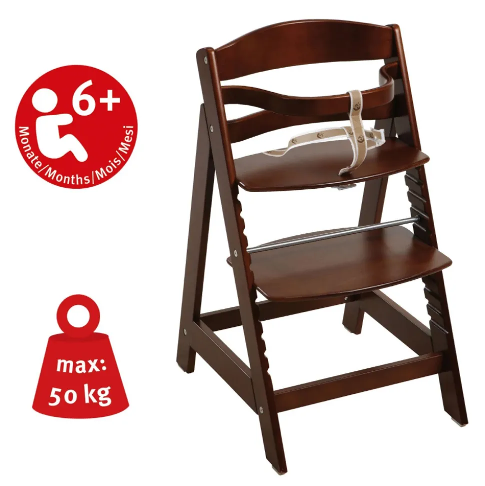 Chaise haute évolutive sit up lll bois brun teinté