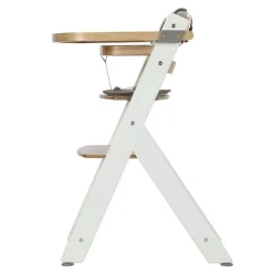 Chaise haute évolutive timba 2 light wood avec coussin beige