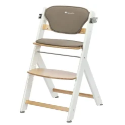 Chaise haute évolutive timba 2 light wood avec coussin beige