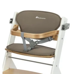 Chaise haute évolutive timba 2 light wood avec coussin beige
