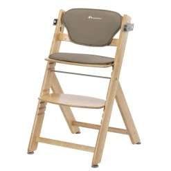 Chaise haute évolutive timba 2 wood avec coussin beige