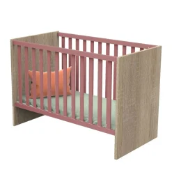 Chambre bébé duo lit bébé 60x120 + commode nova rose canyon