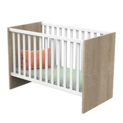 Chambre bébé duo lit bébé 60x120 + commode nova blanc lin