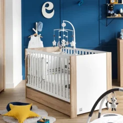 Chambre bébé duo lit + commode antonin bois et blanc