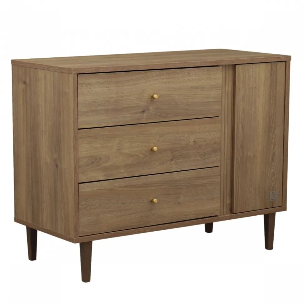 Chambre bébé duo lit + commode mokka