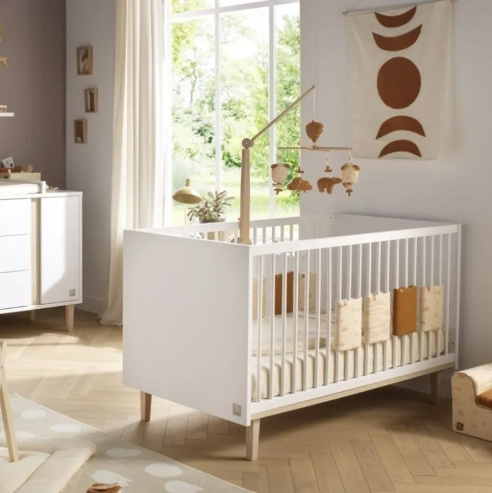 Chambre bébé duo lit évolutif 140x70cm + commode 3 tiroirs 1 porte paloma + plan à langer offert !