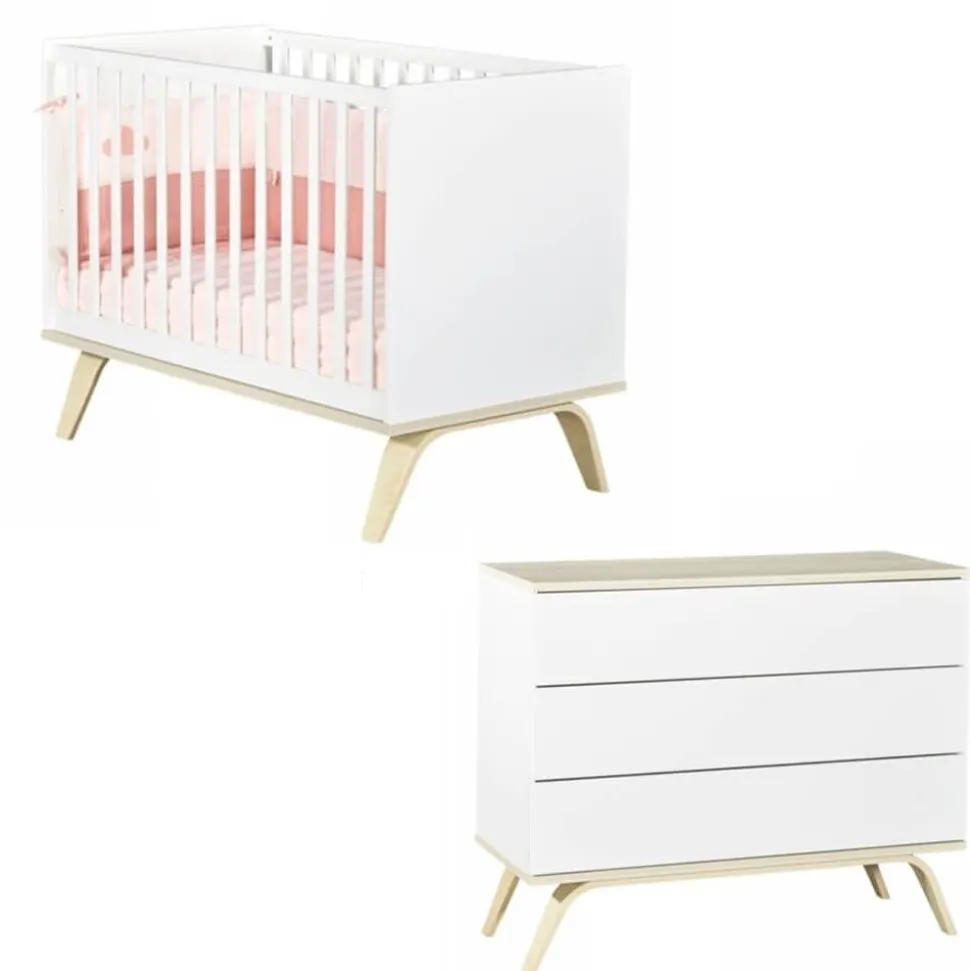 Chambre bébé duo lit 60x120cm + commode serena