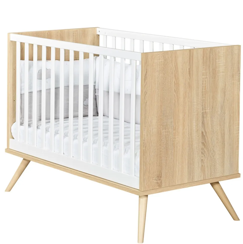 Chambre bébé duo lit 60x120cm + commode seventies blanc