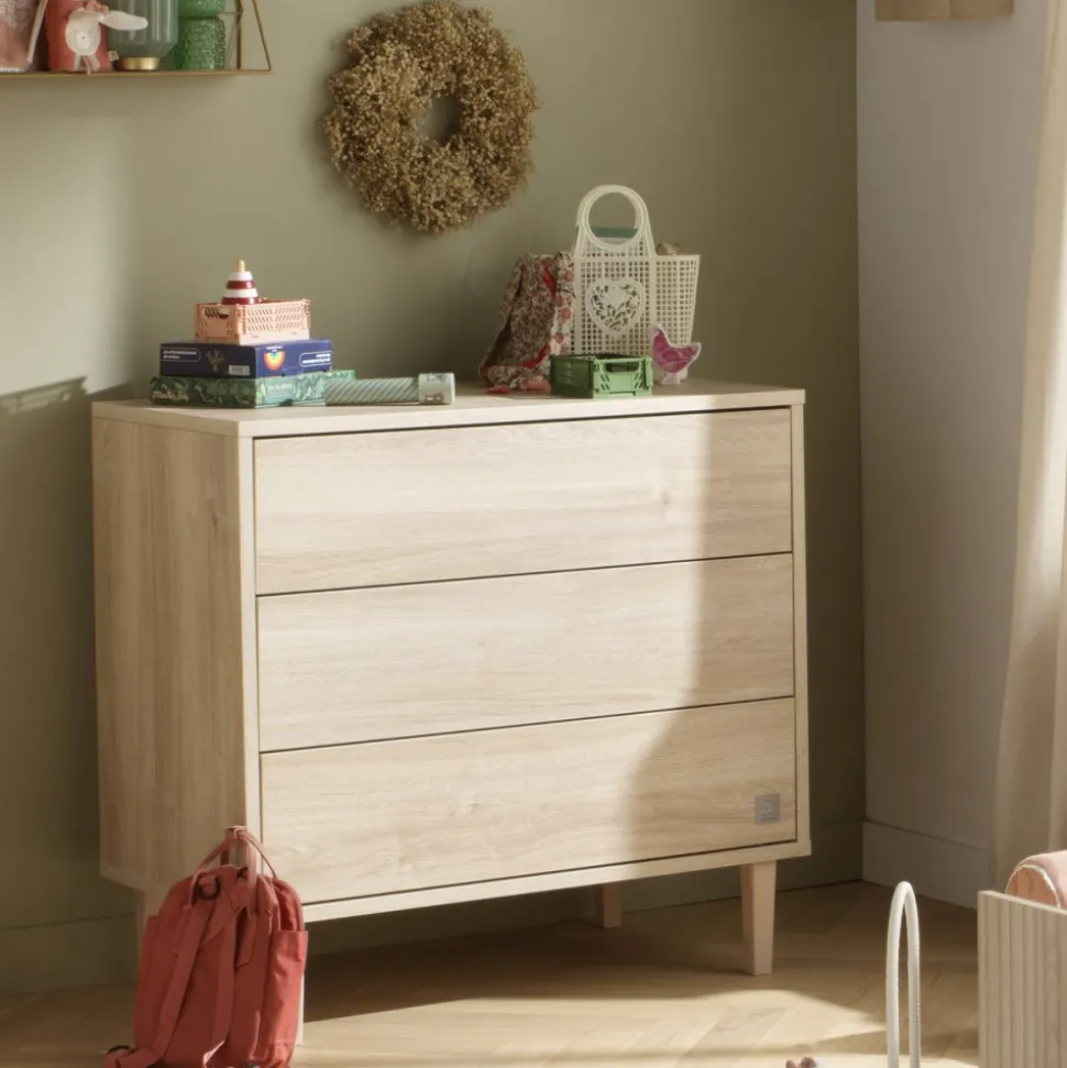 Chambre bébé duo lit 60x120cm + commode 3 tiroirs paloma bois