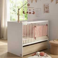 Chambre bébé duo lit 60x120cm + commode 3 tiroirs paloma