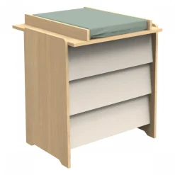 Chambre bébé duo lit 60x120cm + commode vanille