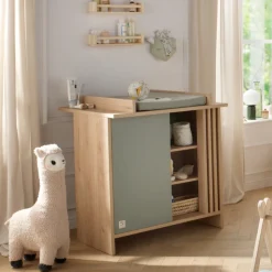 Chambre bébé duo lit 70x140cm + commode sauge tokyo