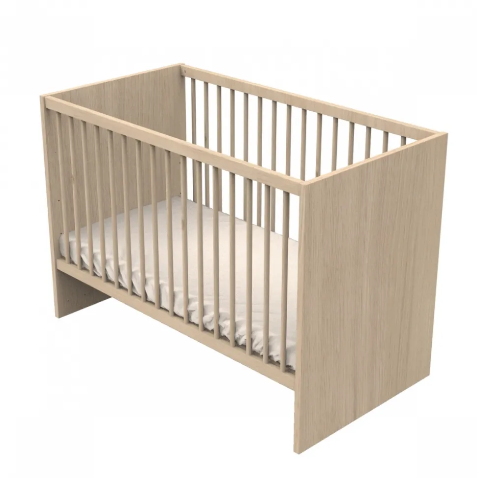 Chambre bébé duo lit 60x120cm (non transformable) + commode blanche tokyo