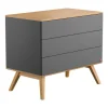 Chambre bébé duo lit 70x140 + commode gris nature