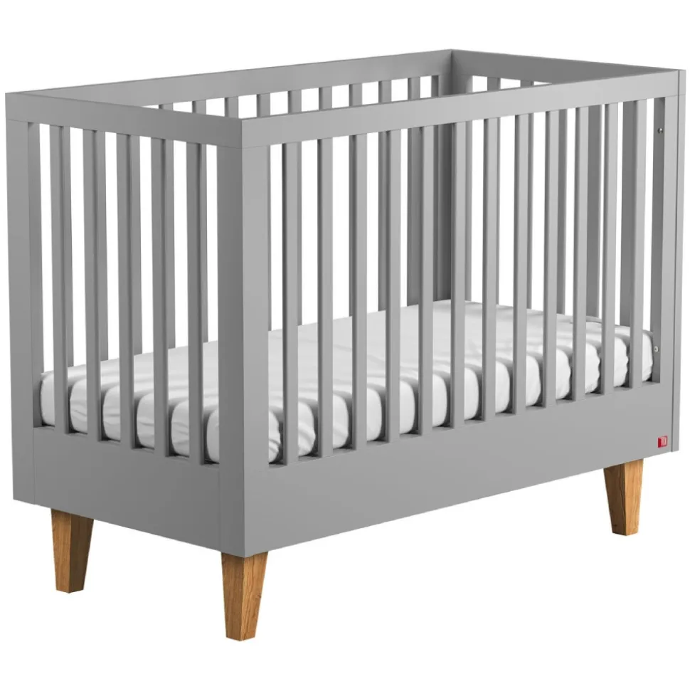 Chambre bébé duo lit 70x140 + commode gris clair et bois lounge