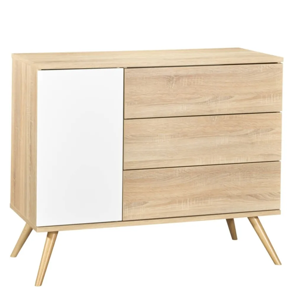 Chambre bébé duo lit 70x140 + commode seventies bois
