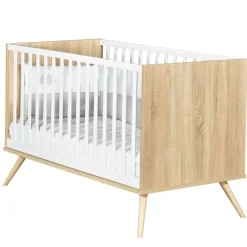 Chambre bébé duo lit 70x140 + commode seventies blanc