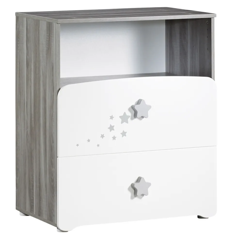 Chambre bébé duo lit 120x60 + commode 2 tiroirs et une niche nao