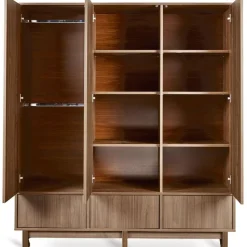 Chambre bébé trio kyo lit 70 x 120 cm + armoire xl + commode avec plan à langer - walnut