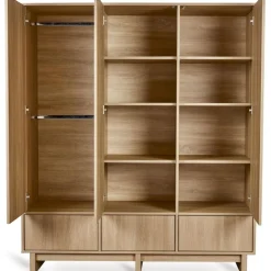 Chambre bébé trio kyo lit 70 x 120 cm + armoire xl + commode avec plan à langer - honey ash
