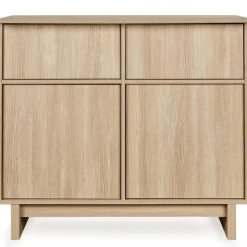 Chambre bébé trio kyo lit 70 x 120 cm + armoire xl + commode avec plan à langer - honey ash