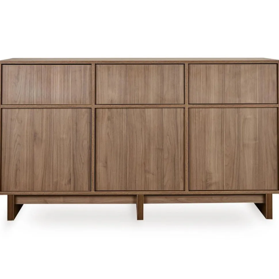 Chambre bébé trio kyo lit 70 x 120 cm + armoire xl + commode xl avec plan à langer - walnut