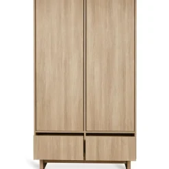 Chambre bébé trio kyo lit 70 x 120 cm + armoire + commode xl avec plan à langer - honey ash