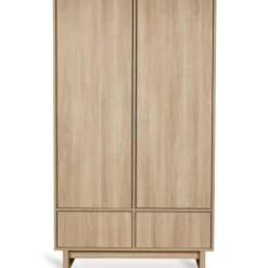 Chambre bébé trio kyo lit 70 x 120 cm + armoire + commode xl avec plan à langer - honey ash