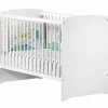 Chambre bébé trio lit bébé blanc 120x60 + commode à langer 3 tiroirs + armoire 2 portes basic blanc