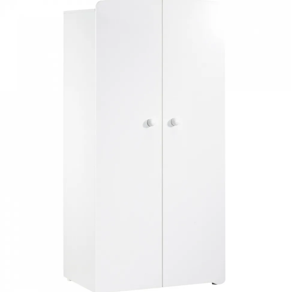 Chambre bébé trio lit bébé blanc 120x60 + commode à langer 3 tiroirs + armoire 2 portes basic blanc