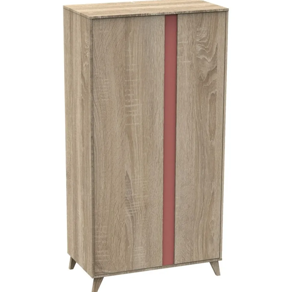 Chambre bébé trio lit bébé 60x120 + commode+armoire nova rose canyon