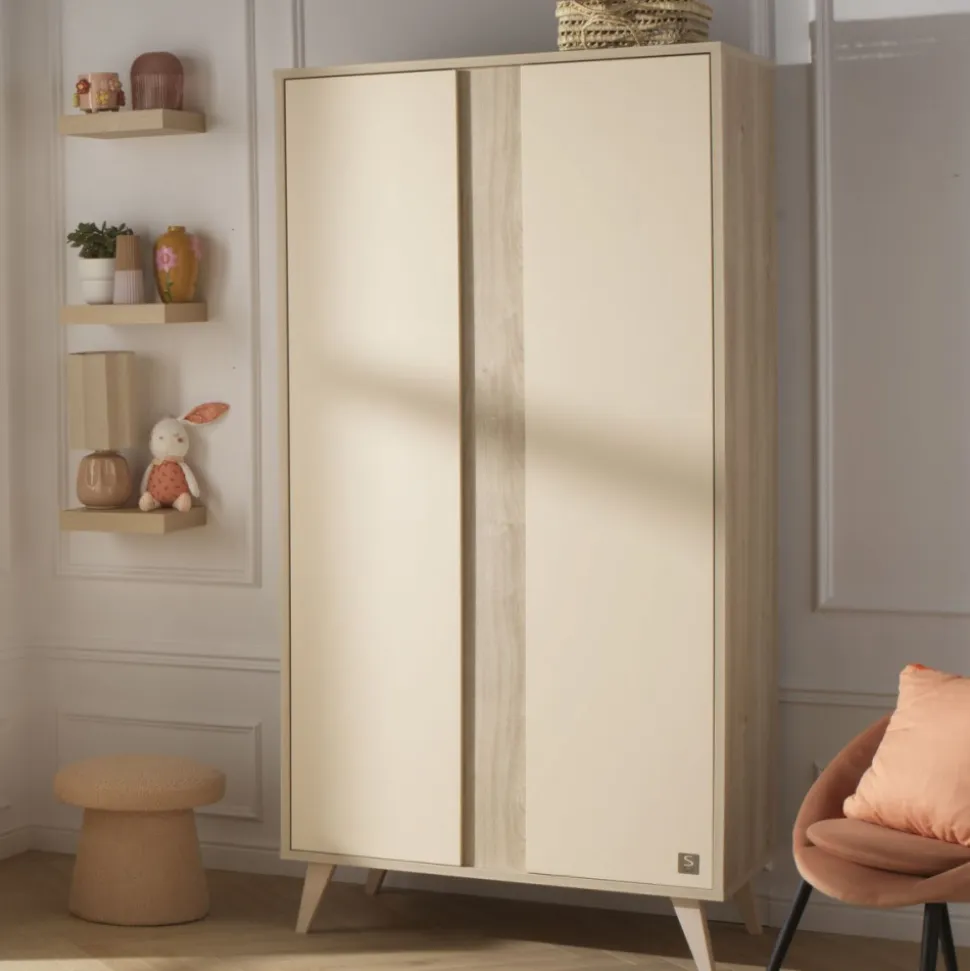 Chambre bébé trio lit + commode 3 tiroirs + armoire melinee