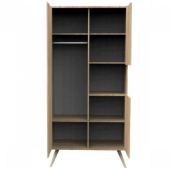 Chambre bébé trio lit 70x140cm bois + commode + armoire sauge seventies