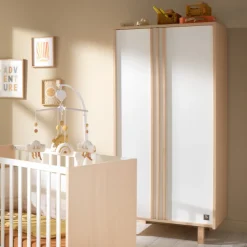 Chambre bébé trio lit 70x140cm + commode + armoire nature