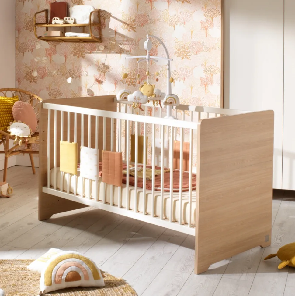 Chambre bébé trio lit 70x140cm + commode + armoire vanille