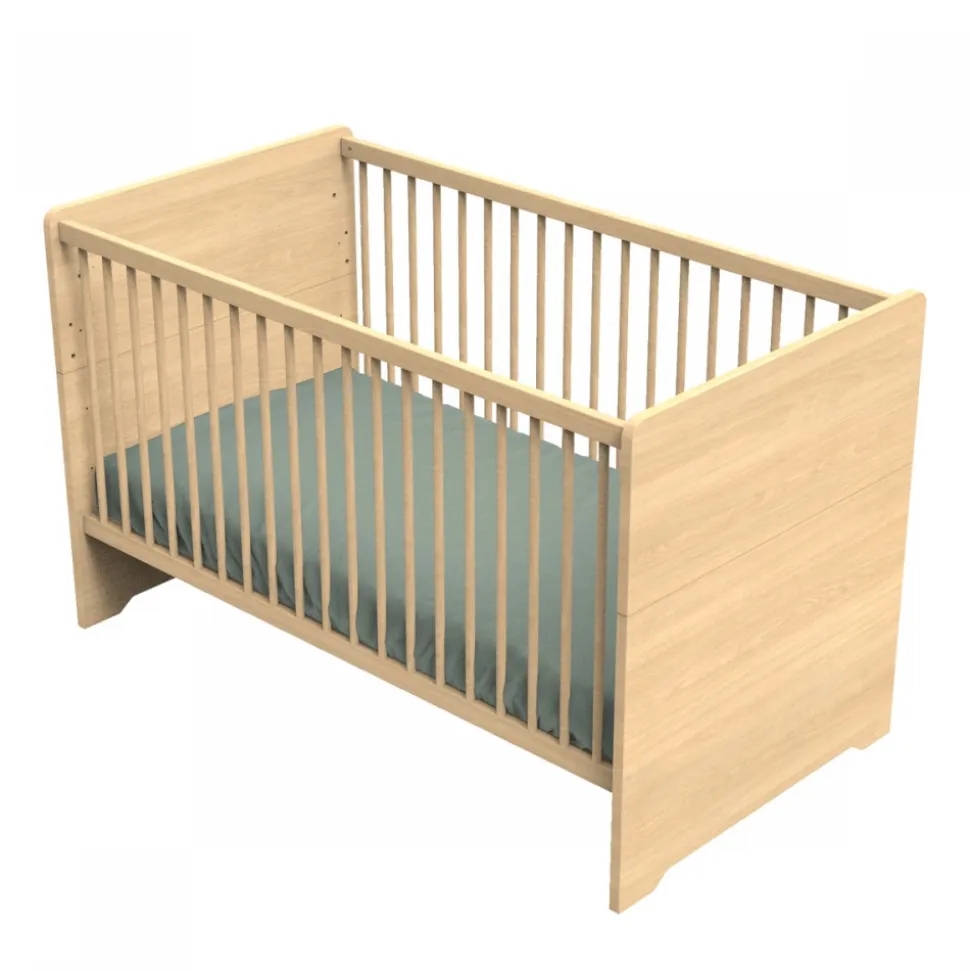 Chambre bébé trio lit 70x140cm + commode + armoire cannelle