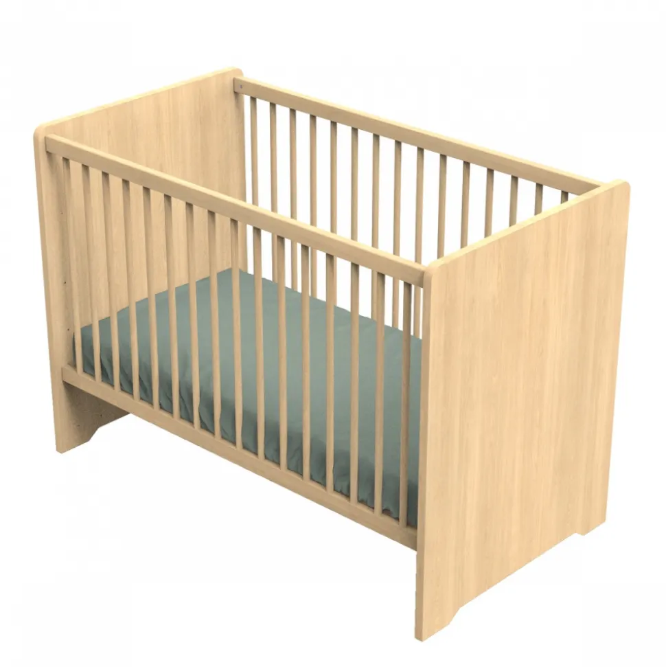 Chambre bébé trio lit 60x120cm + commode + armoire cannelle