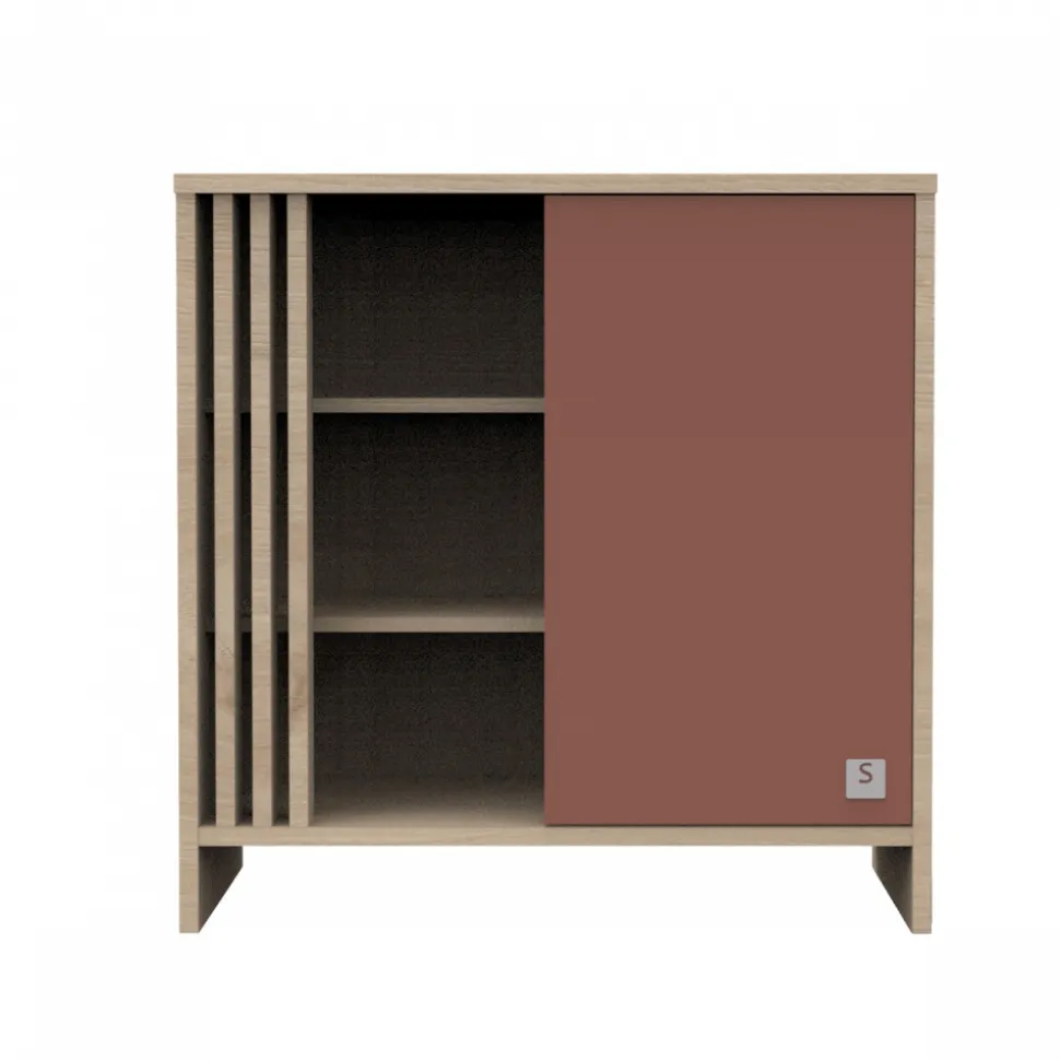 Chambre bébé trio lit 70x140cm + commode + armoire terracotta tokyo