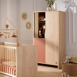 Chambre bébé trio lit 70x140cm + commode + armoire terracotta tokyo