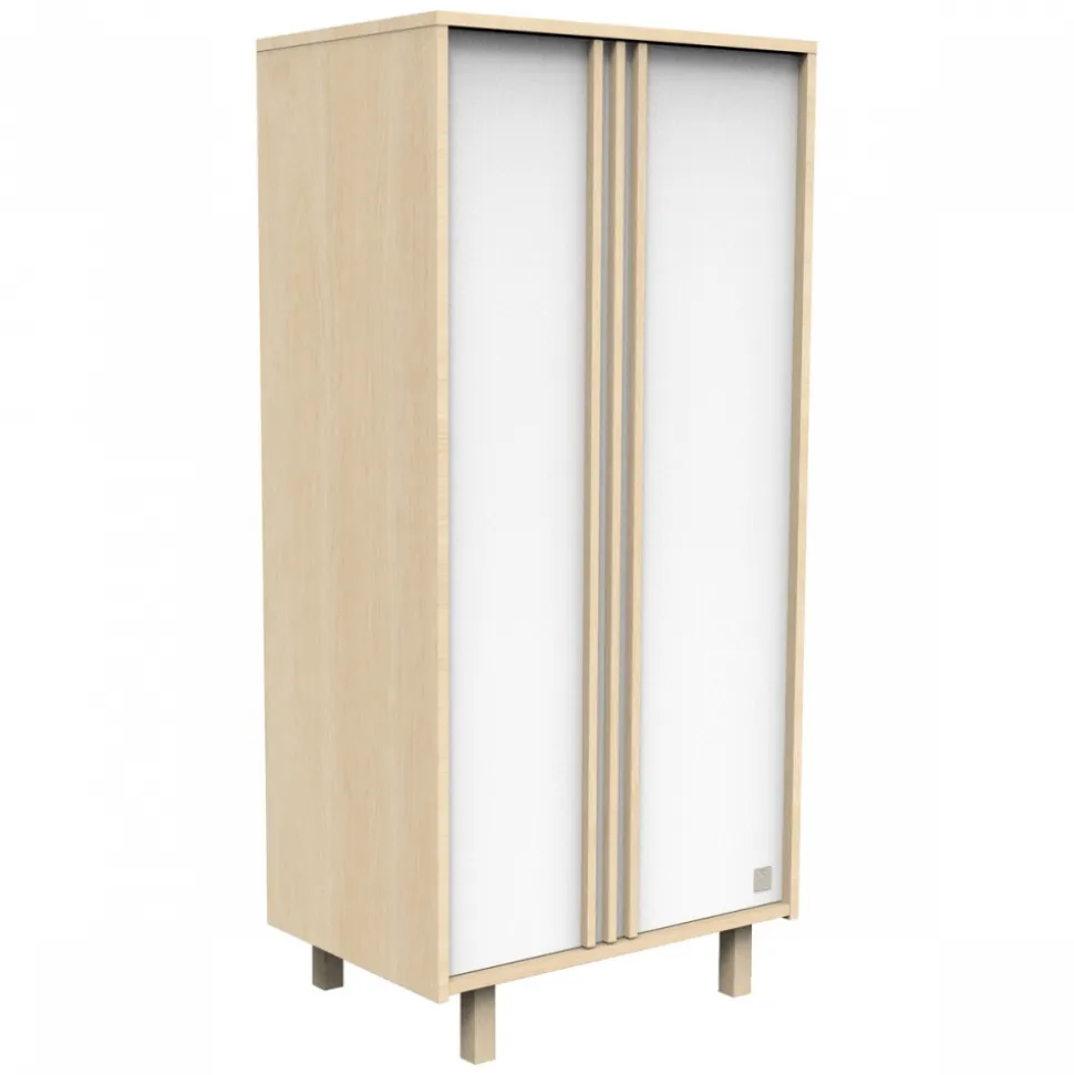 Chambre bébé trio lit 60x120cm (non transformable) + commode + armoire nature