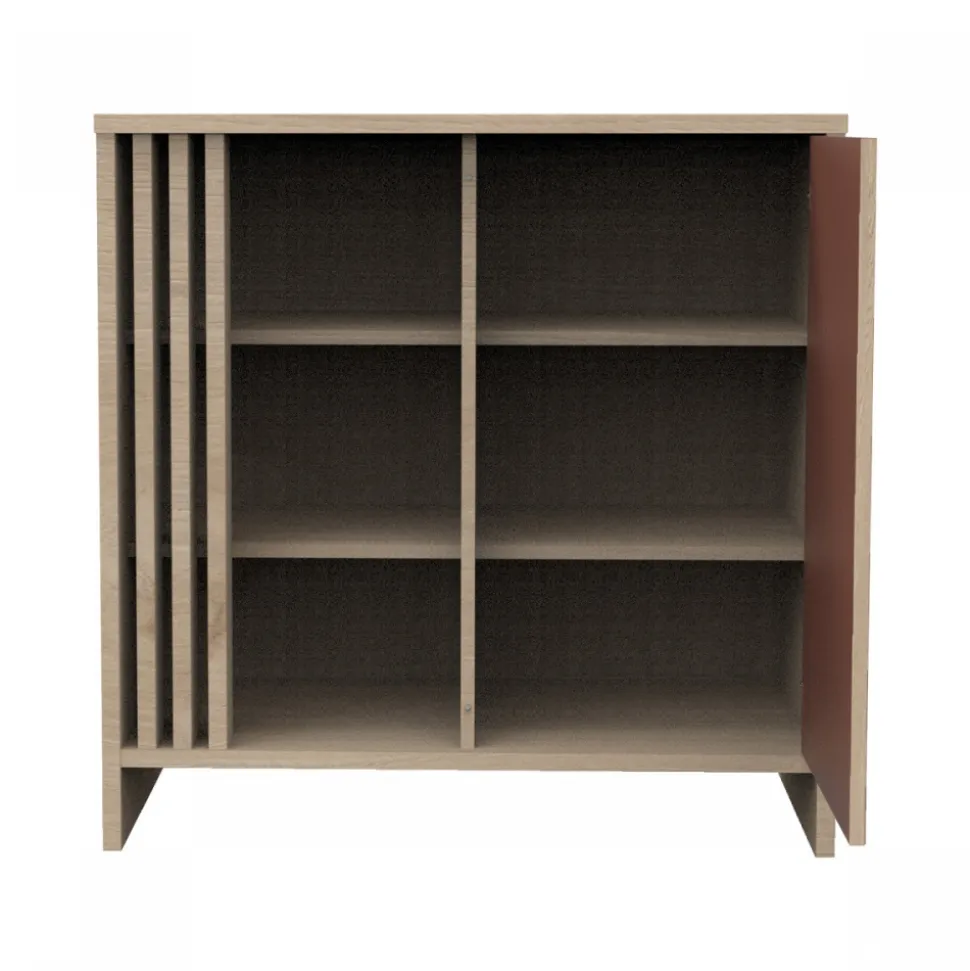 Chambre bébé trio lit 60x120cm (non transformable) + commode + armoire terracotta tokyo