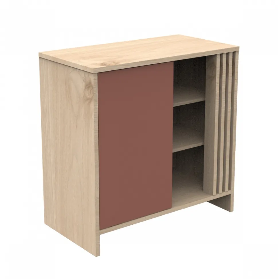 Chambre bébé trio lit 60x120cm (non transformable) + commode + armoire terracotta tokyo