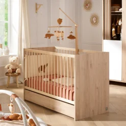 Chambre bébé trio lit 60x120cm (non transformable) + commode + armoire terracotta tokyo