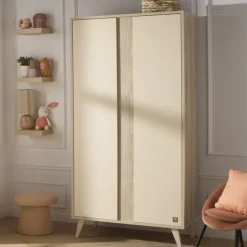 Chambre bébé trio lit 60x120cm transformable + commode 3 tiroirs + armoire melinee