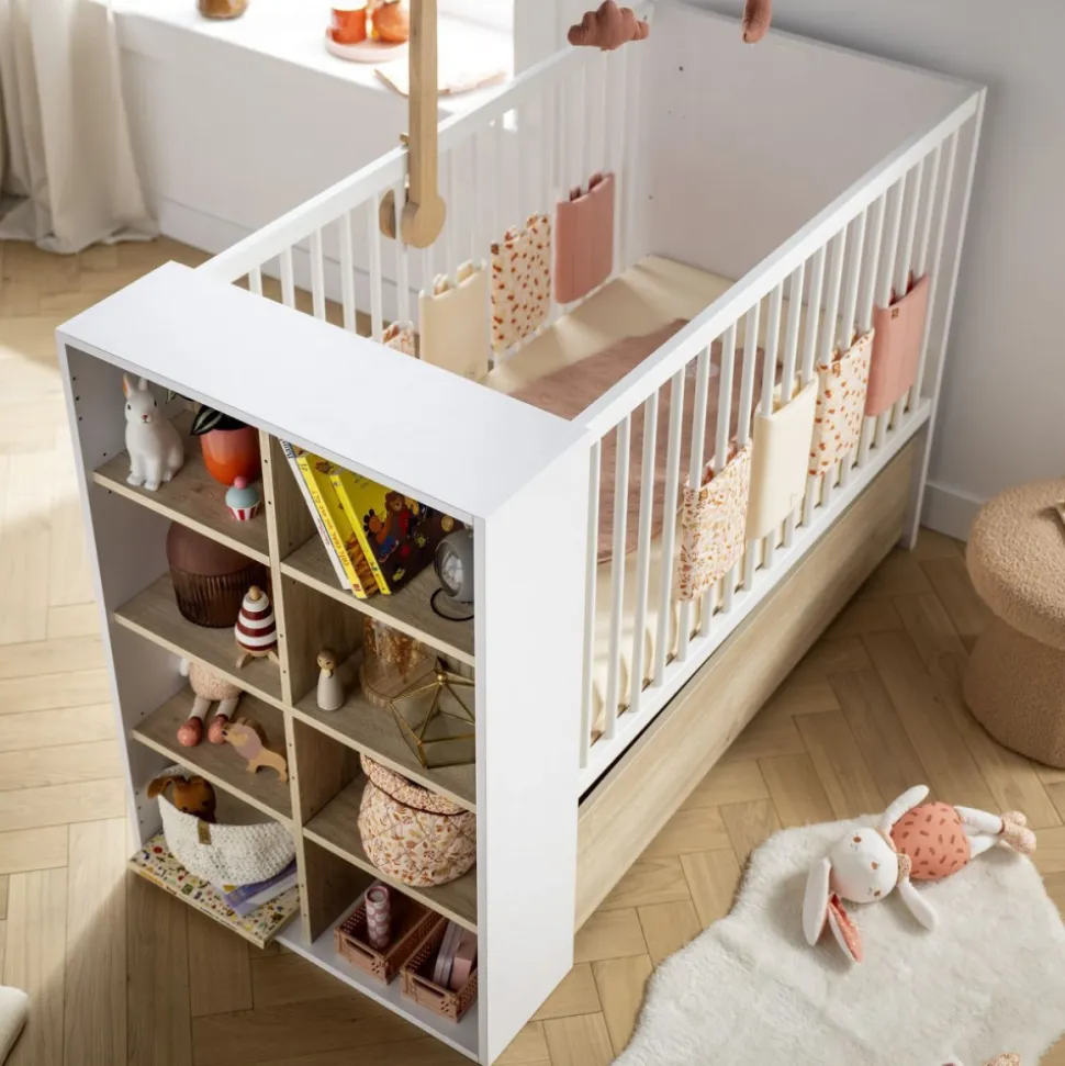 Chambre bébé trio lit 60x120cm transformable + commode 3 tiroirs 1 porte + armoire paloma