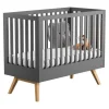 Chambre bébé trio lit 60x120 + commode + armoire gris nature