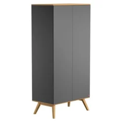 Chambre bébé trio lit 70x140 + commode + armoire gris nature