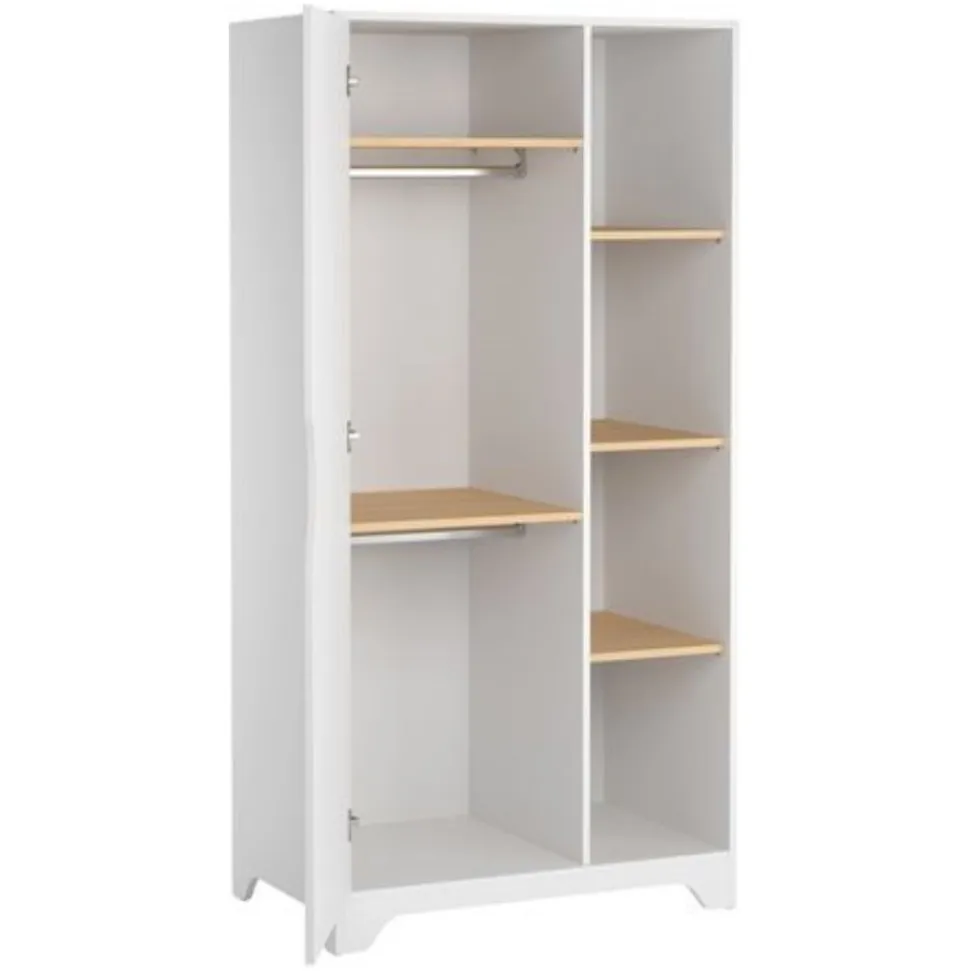 Chambre bébé trio lit 60x120 + commode + armoire blanc leaf