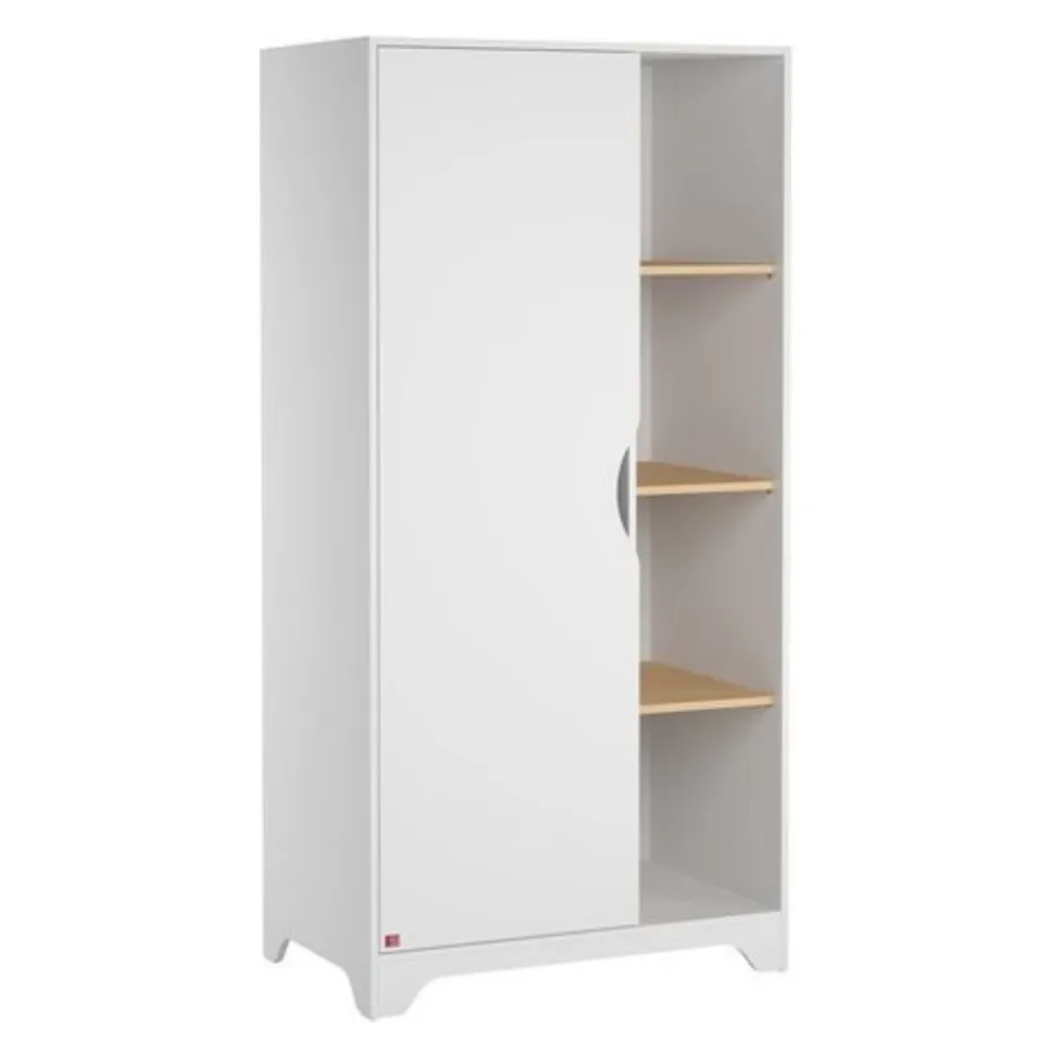 Chambre bébé trio lit 60x120 + commode + armoire blanc leaf
