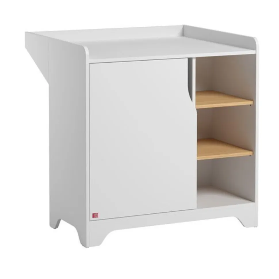 Chambre bébé trio lit 60x120 + commode + armoire blanc leaf